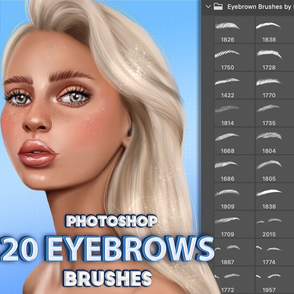 Photoshop Eyebrows Brushes. Photoshop, Clip Studio Paint Realistic Eyebrow brush