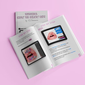 May include: A tutorial on how to draw lips using Procreate, a digital art app. The tutorial includes step-by-step instructions and images of the process. The tutorial is titled "Tutorial How to Draw Lips by KsTamanava".
