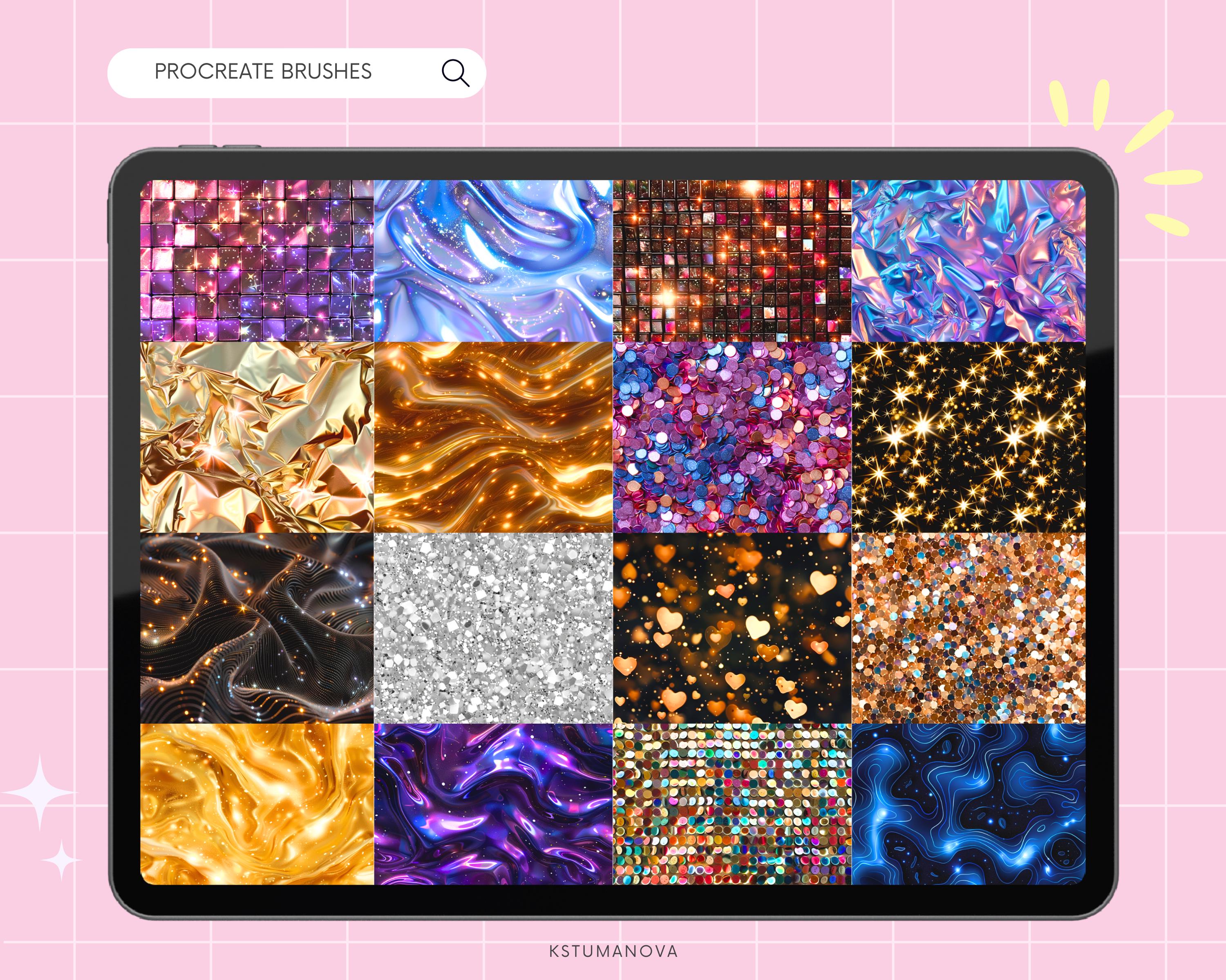 Procreate Glitter Texture Brushes, Sparkly Glow Brush (digital Brushes ...