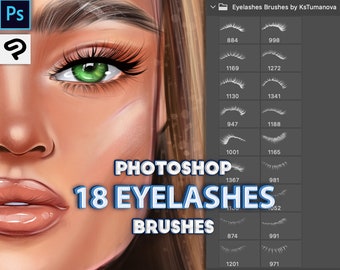 Photoshop Eyelashes brushes, Adobe Fresco, Clip Studio Paint, Procreate eyelash realistic brush