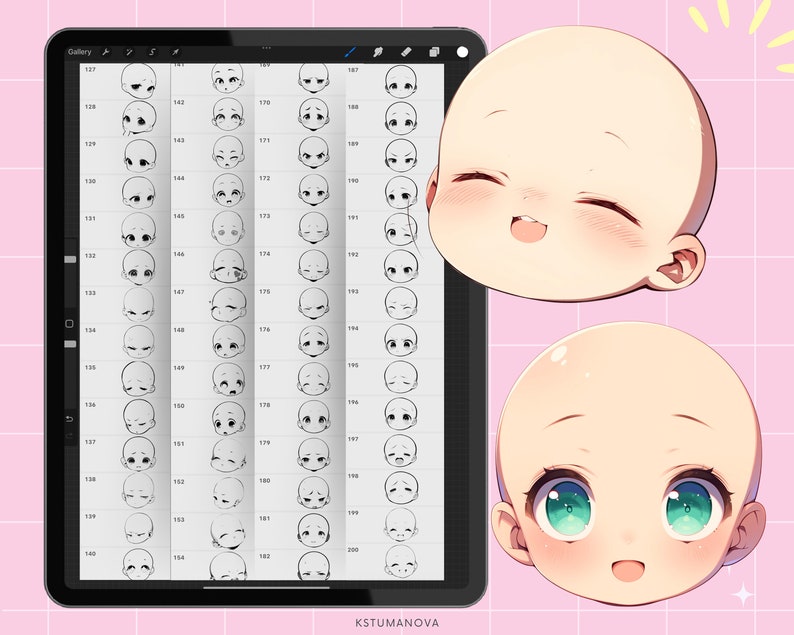 Photoshop Chibi Emote Face Brushes. Photoshop Chibi Anime Heads ...
