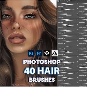 Photoshop Haarbürsten. Clip Studio Paint, Procreate, Affinity Photo ABR Pinsel
