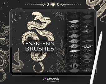 Procreate snakeskin brushes. Procreate snake scale brush. Procreate scales texture. Tattoo maker sketching. Digital brushes for tarot design