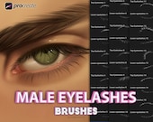 Procreate male eyelashes. Procreate man eyes stamps. Procreate digital brushes for drawing