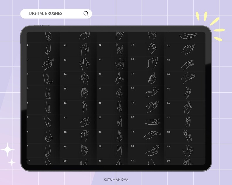Procreate Hands Stamps. Procreate Hand Brushes. Procreate Pose ...