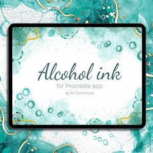 Procreate Alcohol Ink Brushes. Premium procreate brush. Dynamic ink, procreate glitter brushes