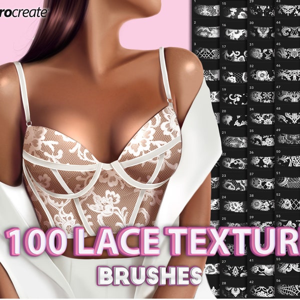 Procreate lace brushes. Procreate lace texture. Procreate fashion fabric brushes