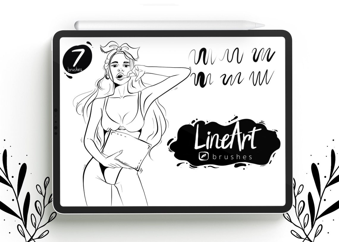 Procreate Line Art Brushes. Procreate Line Brush for Etsy Canada