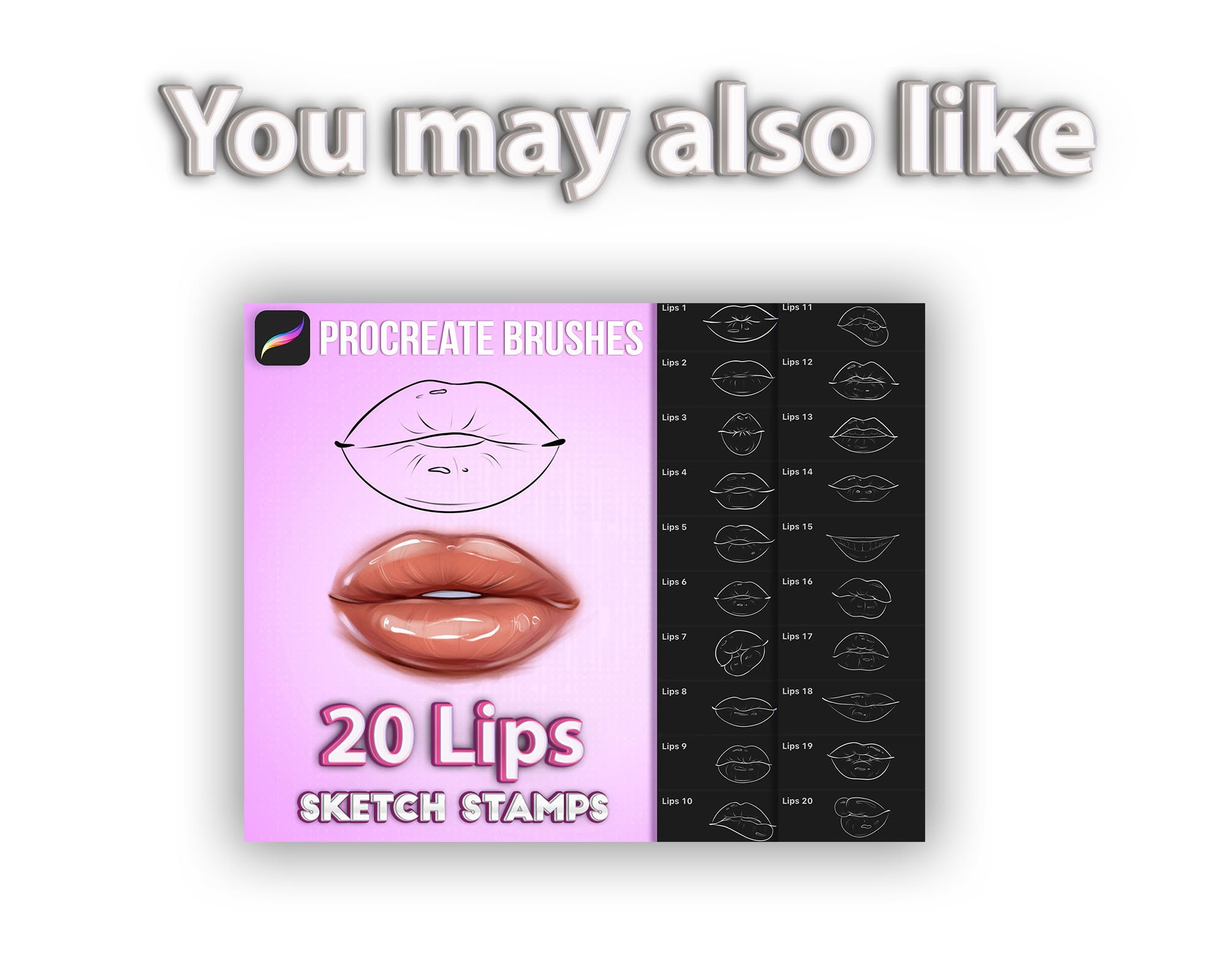 Procreate Realistic Lip Gloss Stamps Glitter Brushes for Etsy