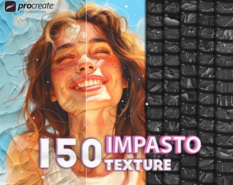 Pinceles de impasto para Procreate. Texturas de impasto, óleo y gouache para Procreate. Efectos de grietas en la pintura para Procreate.