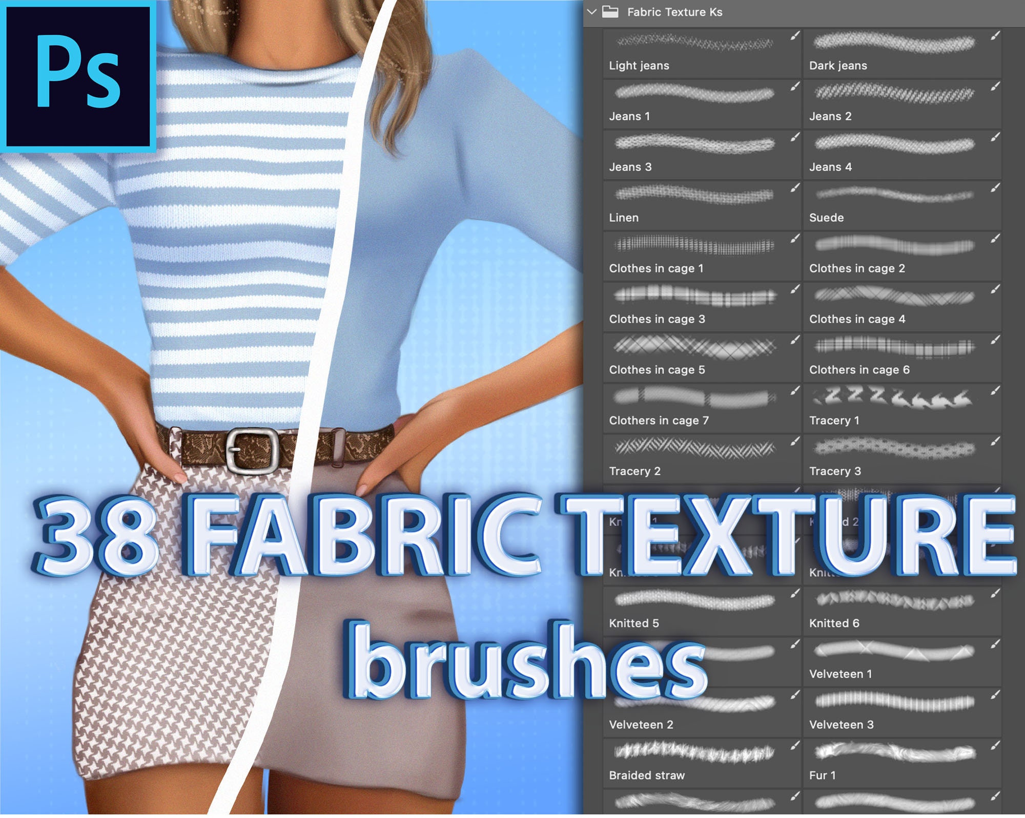 Photoshop Fabric Texture Brushes Photoshop Clothes Textures Etsy Uk ...