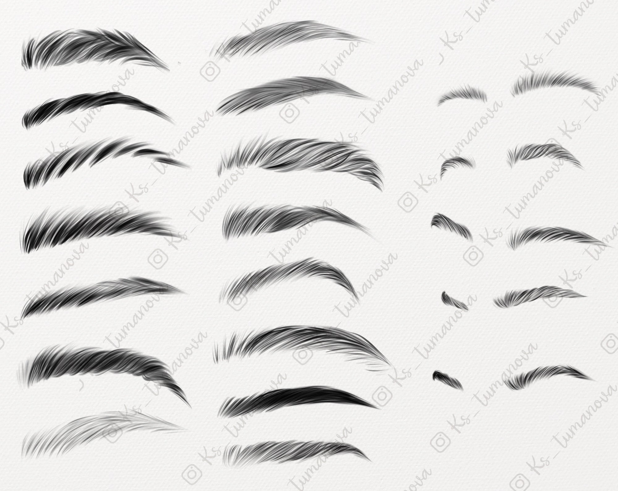 Eyebrows Brushes. Clip Studio Paint Etsy