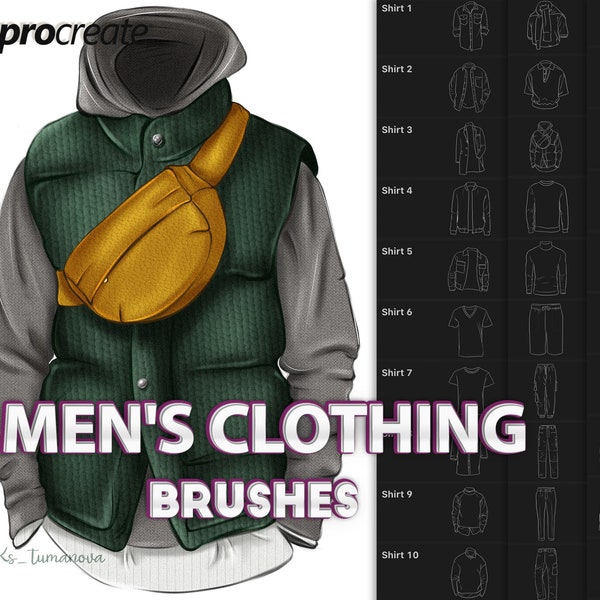 Procreate clothing brushes. Procreate clothes for men stamps