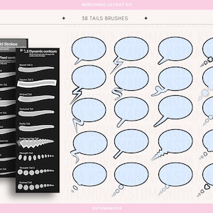Webcomic Layout Kit Brushes for Procreate | Comic Panel Borders, Speech bubbles image 4