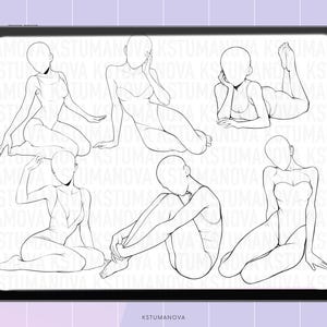 Procreate Pinsel für weibliche Posen. Procreate Frau Körper Pose Stempel. Procreate Mode-Pose, dynamische Pose Bürste Bild 4