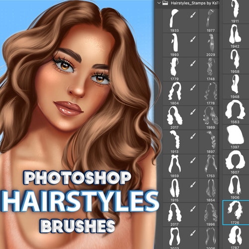 Photoshop Hair Brushes. Photoshop Hairstyles Brush. Digital - Etsy Photoshop Hair Brushes. Photoshop Hairstyles Brush. Digital - Etsy