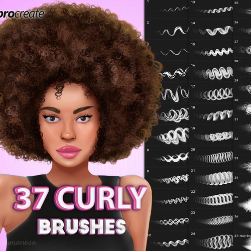 Procreate Curly Brushes. Procreate Wavy Hair Brush. Hair Brush - Etsy Procreate Curly Brushes. Procreate Wavy Hair Brush. Hair Brush - Etsy