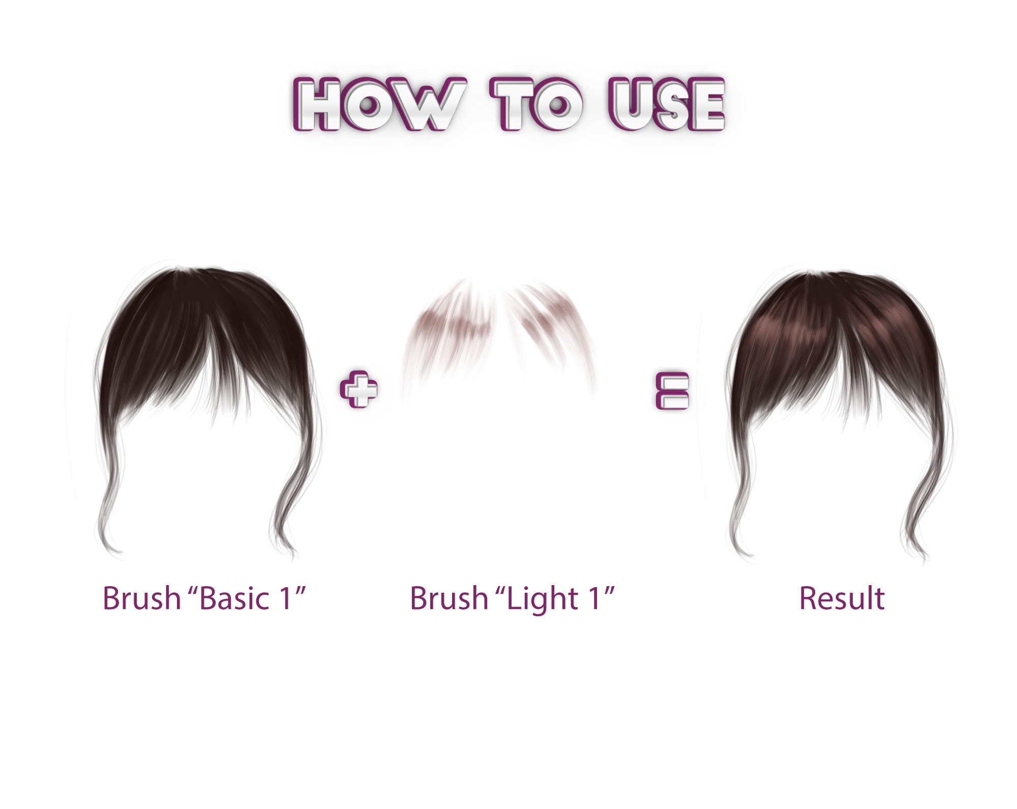 Procreate Bangs Brushes. Procreate Realistic Hair Brush. Etsy