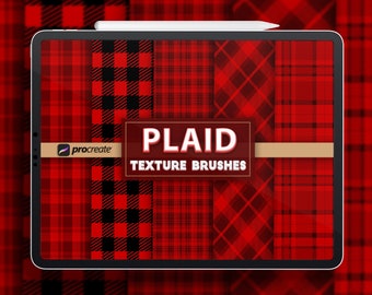 Conjunto de pincéis de textura xadrez para Procreate, conjunto de pincéis para padrões de tecido (download digital)