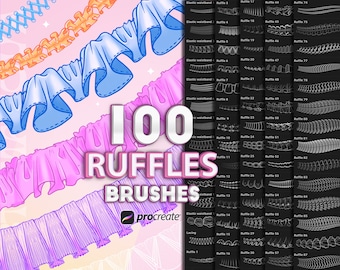 Procreate ruffles brushes. Procreate folds brushes. Procreate fashion design clothing stamps