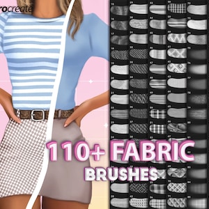 Procreate fabric texture brushes. Textile brushes set. Procreate Clothes Brushes