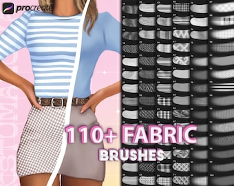 Procreate fabric texture brushes. Textile brushes set. Procreate Clothes Brushes