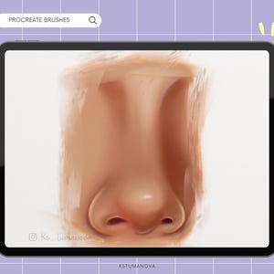 Procreate Nose brushes stamps, Procreate stamp, Nose Sketch Brushes, iPad brushes image 3