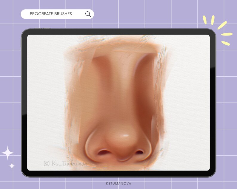Procreate Nose brushes stamps, Procreate stamp, Nose Sketch Brushes, iPad brushes image 3