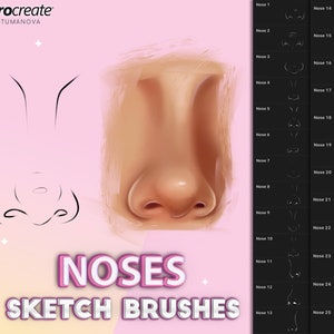 Procreate Nose brushes stamps, Procreate stamp, Nose Sketch Brushes, ipad brushes