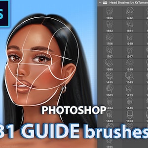 Photoshop heads brushes, Photoshop Portrait Guide Stamps