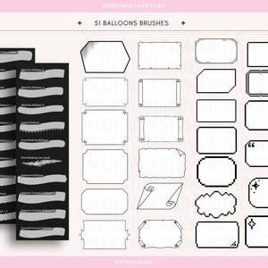 Webcomic Layout Kit Brushes for Procreate | Comic Panel Borders, Speech bubbles image 7