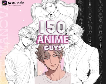 Procreate Anime Jungs Pinsel. Procreate Manga Männchengesicht