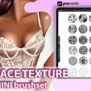 Procreate lace brushes. Procreate texture brushes. Mini Brushset. Digital download