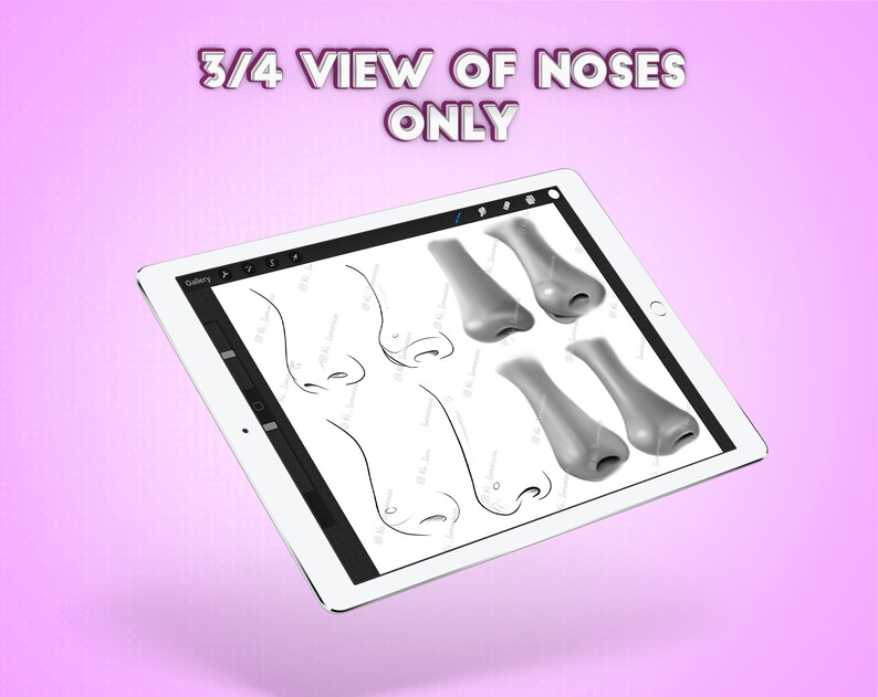 Procreate Noses Brushes. Procreate Realistic Sketch Noses Etsy