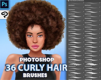 Photoshop curly hair brushes. Adobe Fresco, Clip Studio Paint, Procreate, Affinity Photo ABR Brushes