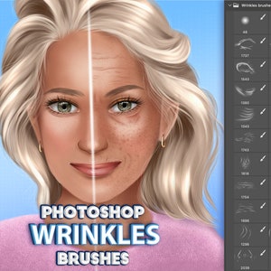 Photoshop Wrinkles Brushes. Photoshop old skin brush. Portrait kit for Fresco and Clip Studio Paint, Affinity Photo