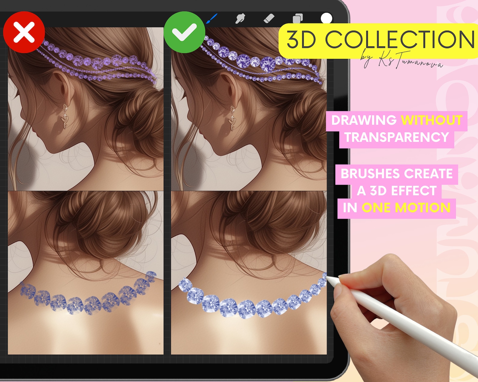 Procreate Diamond Brushes. Procreate Jewelry Brush. Procreate Gemstone ...