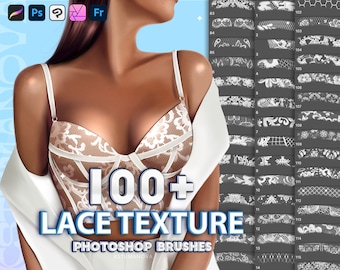 Pennelli per texture pizzo di Photoshop. Pennelli digitali, Clip Studio Paint, Affinity Photo, Procreate.