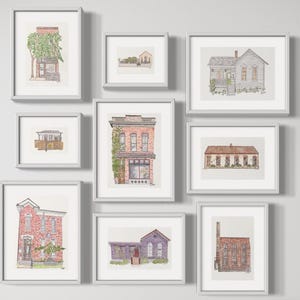 Aangepaste aquarel illustratie voor thuis of voor bedrijf, handgeschilderd aquarel huis, handgeschilderd aquarel bedrijf, aangepast cadeau, verhuiscadeau