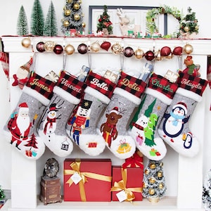 Set of  6, 5 or 4 Family Christmas Stockings Premium, Personalized,  Stockings, Boots, Christmas, Holiday Decor, Gift, Christmas Gift