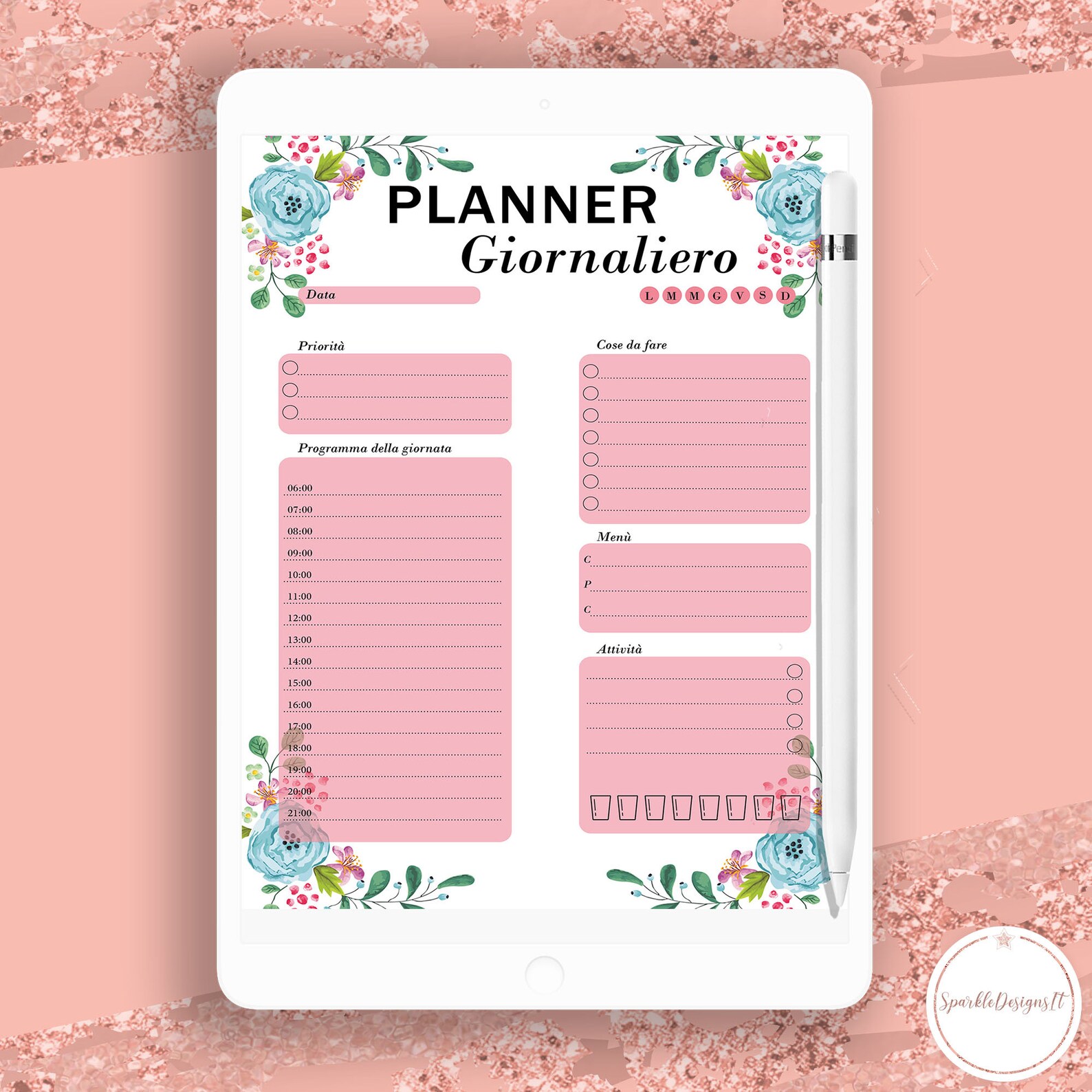 Planner Giornaliero Stampabile 4 colori A4 A5 LETTERA Etsy
