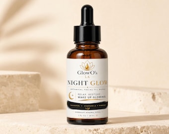 Relax Night Glow infused facial oil. Anti-Aging Bakuchiol Oil Botanical Blend