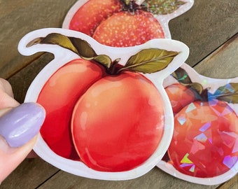 Peach Holo Sparkle Waterproof Vinyl Stickers | Laptop Decal | Hydro Flask Sticker | Sticker Pack | Peach Sticker | Peach Lover