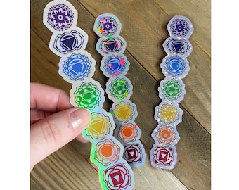 Holographic Chakra Stickers: Waterproof Vinyl Decal Pack