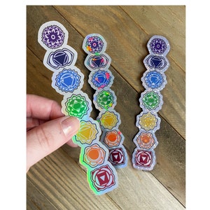 Holographic Chakra Stickers: Waterproof Vinyl Decal Pack