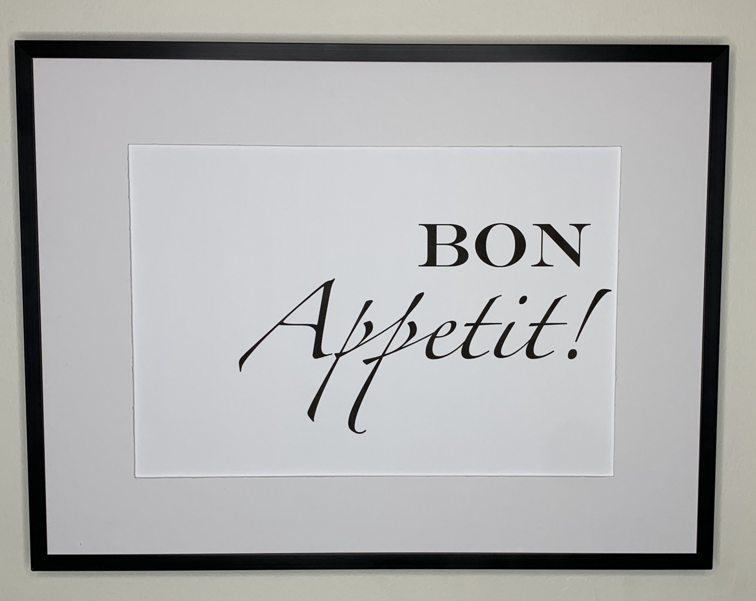 Bon Appetit Quote Monochrome Print Kitchen Quote Black & Etsy
