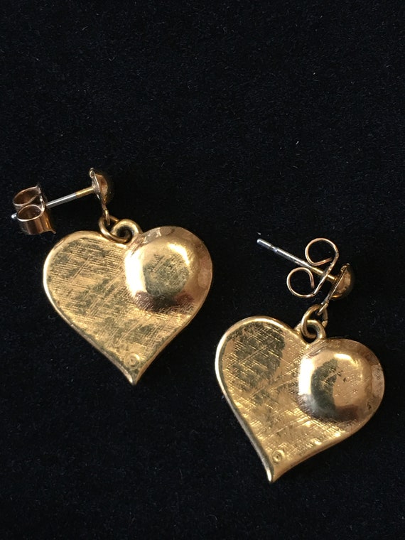 Antique United States flag heart shaped earrings - image 3