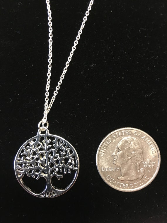 Beautiful stainless necklace with tree pendant - image 3