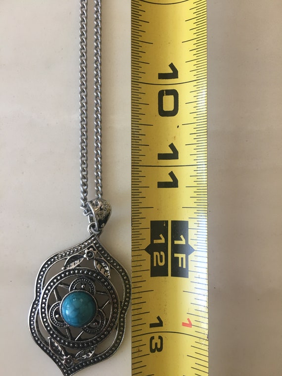 Antique turquoise pendant necklace Gem
