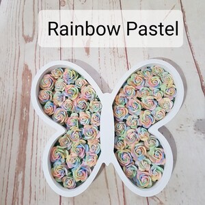 Flowered butterfly, girls room, fillable, wooden shape decoration, shelf ornament, floral décor, Nursery accessories, Birthday new baby gift immagine 9